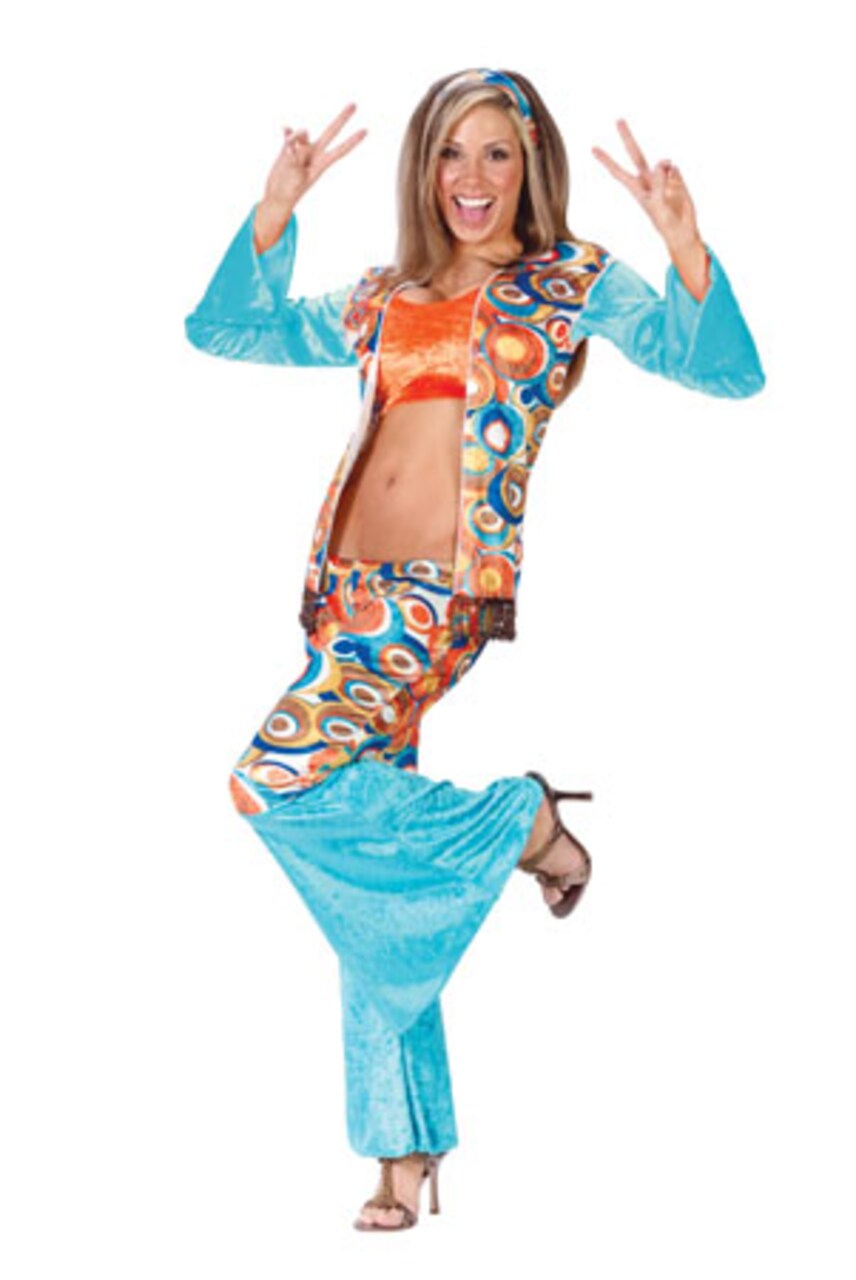 Fun World Groovy Hippie Women's Adult Halloween Costume Size Small/Medium (2-8) #1050